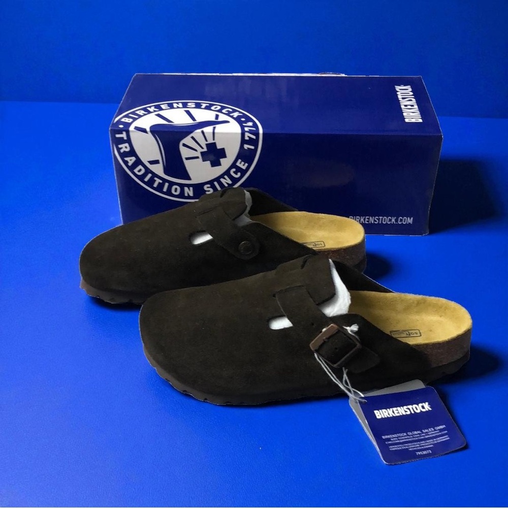 ⭐️Birkenstock Boston ⭐️Mocha Narrow Suede Mules - Picture 7 of 7